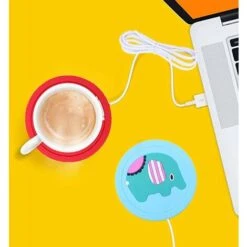 LITZEE Cup Warmer 1pcs Cup Warmer Drink Coaster, Cartoon Silicone USB Cup Warmer Coaster Coffee Cup Electric Heating Pad Drink Coaster Drink Warmer Pad Portable Coffee Tea Pad For Home, Office。 Red -Smart Home Appliance Store 96303033 5