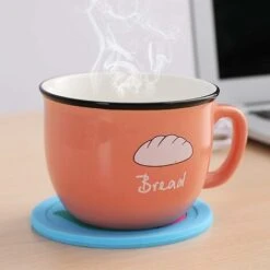 LITZEE Cup Warmer 1pcs Cup Warmer Drink Coaster, Cartoon Silicone USB Cup Warmer Coaster Coffee Cup Electric Heating Pad Drink Coaster Drink Warmer Pad Portable Coffee Tea Pad For Home, Office。Blue -Smart Home Appliance Store 96305884 4
