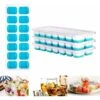 LITZEE Drinkware Accessories Ice Cube Tray 4 PCS Silicone Ice Cubes With Lid Ice Cube Tray 14 Compartments For Whiskey, Cocktail, Drinks, White+Blue -Smart Home Appliance Store 96306927 1