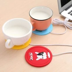 LITZEE Cup Warmer 1pcs Cup Warmer Mat Drink Coaster, Cartoon Silicone USB Cup Warmer Coaster Coffee Cup Electric Heating Pad Drink Coaster Drink Warmer Pad Portable Coffee Tea Pad For Home, Office。Yel -Smart Home Appliance Store 96306951 5