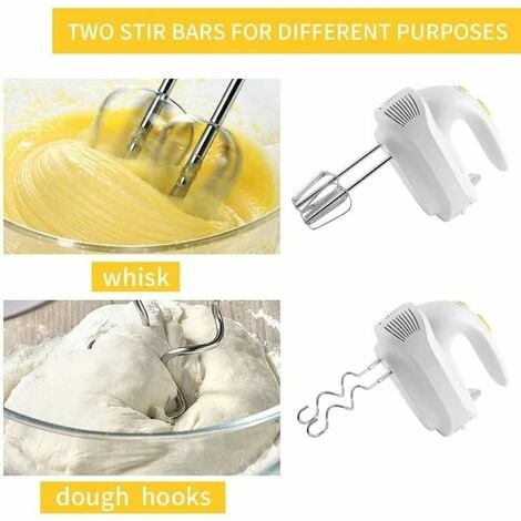 Electric Hand Mixer Powerful Hand Mixer Quiet Multipurpose 5 Speed Electric Kitchen Whisk,2 Whisks And 2 Stainless Steel Dough Hooks For Baking Cakes And Baking 4 Electric Hand Mixer Powerful Hand Mixer Quiet Multipurpose 5 Speed Electric Kitchen Whisk,2 Whisks And 2 Stainless Steel Dough Hooks For Baking Cakes And Baking - Image 2