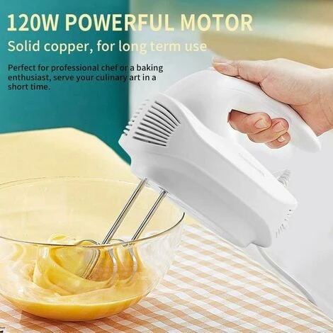 Electric Hand Mixer Powerful Hand Mixer Quiet Multipurpose 5 Speed Electric Kitchen Whisk,2 Whisks And 2 Stainless Steel Dough Hooks For Baking Cakes And Baking 7 Electric Hand Mixer Powerful Hand Mixer Quiet Multipurpose 5 Speed Electric Kitchen Whisk,2 Whisks And 2 Stainless Steel Dough Hooks For Baking Cakes And Baking - Image 5