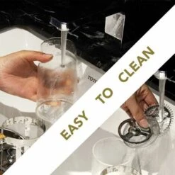 French Press Coffee Maker, 350ml 12oz 1-2 Cup French Press, Small Borosilicate Glass Tea Press With Bamboo Handle -Smart Home Appliance Store 97102721 4