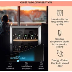 Klarstein Vinamour 66 Duo Wine Fridge 2 Zones 204 L / 79 Bottles 5-18°C Touch -Smart Home Appliance Store 97224518 4