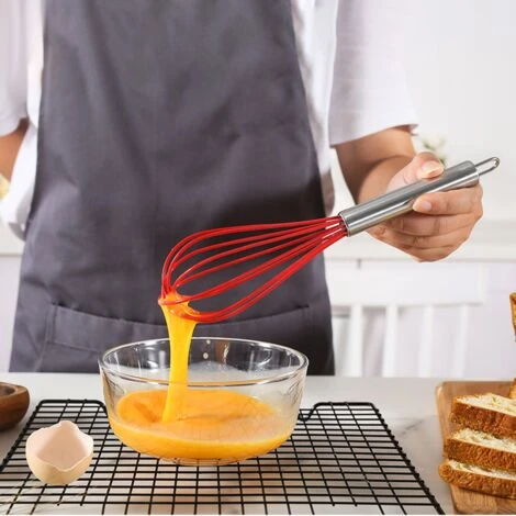 Manual Egg Beater Stainless Steel Egg Beater Household Mini Baking Egg Beater Silicone Cream Whisk 6 Manual Egg Beater Stainless Steel Egg Beater Household Mini Baking Egg Beater Silicone Cream Whisk - Image 4