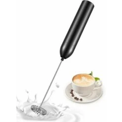 Milk Frother, Stainless Steel & Aluminum Alloy Electric Milk Frother With 12000 RPM Super Powerful Motor For Coffees, Espressos, Lattes And Cappuccinos