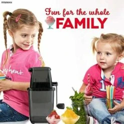 Manual Ice Crusher Rotary Ice Crusher Cocktails Slush Crushed Ice Maker Smoothies Ice Crusher Machine Home 1.25L Chrome Ice Crusher Ice Cubes Drinks Chopper Stirrer (Gray) -Smart Home Appliance Store 97454140 3