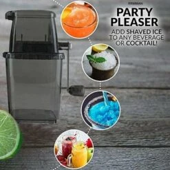 Manual Ice Crusher Rotary Ice Crusher Cocktails Slush Crushed Ice Maker Smoothies Ice Crusher Machine Home 1.25L Chrome Ice Crusher Ice Cubes Drinks Chopper Stirrer (Gray) -Smart Home Appliance Store 97454140 5