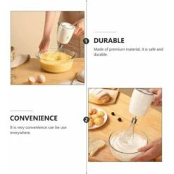 Stainless Steel Electric Beater - Rechargeable Kitchen Whisk - Milk Mixer For Easily Beating Egg Cream And Cookie Cakes. -Smart Home Appliance Store 97693813 5