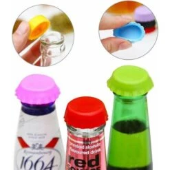 Pack Silicone Crown Cap, Bottle Cap, Environmentally Friendly Silicone Cap, Reusable Beer Cap Random Color -Smart Home Appliance Store 97929752 3
