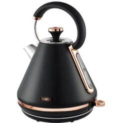 Tower Cavaletto Pyramid Kettle And 4 Slice Toaster Set Black -Smart Home Appliance Store 98481184 3