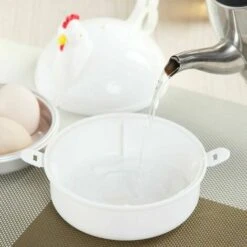 Electric Egg Cooker Microwave Chicken Shape 4 Microwave Eggs Steamer -Smart Home Appliance Store 98627354 2