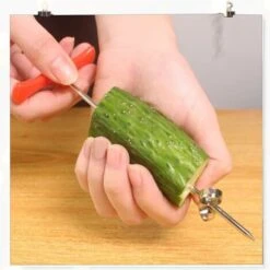 Vegetable Spiral Cutter - 4 PCS Manual Fruit Spiralizer, Stainless Steel Spiral Carving Tool Screw Cutter For Potato, Carrot, Cucumber -Smart Home Appliance Store 98817518 3