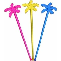 Plastic Drink Stirrers Tropical Palm Cocktail Stirrers Stirrer Sticks Set Of 50 (Mixed Colors) -Smart Home Appliance Store 98818226 4