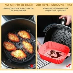 Silicone Air Fryer Basket Air Fryer Silicone Pot Reusable Silicone Basket 19.5cm Air Fryer Essential Accessory For Hot Air Fryer Microwave Frying Pan(Red) ZQYRLAR 10 Silicone Air Fryer Basket Air Fryer Silicone Pot Reusable Silicone Basket 19.5cm Air Fryer Essential Accessory For Hot Air Fryer Microwave Frying Pan(Red) ZQYRLAR -Smart Home Appliance Store 98818630 4